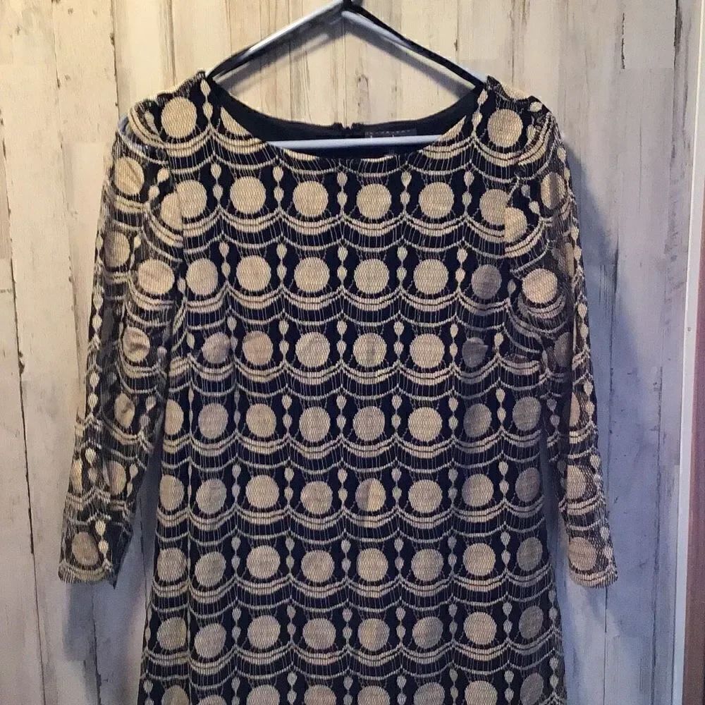 Dress beautiful black and tan pattern by LUXOLOGY size 10